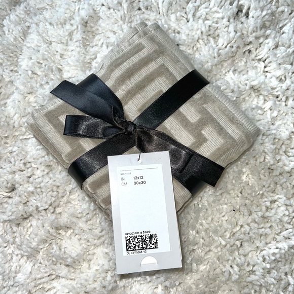 H&M Home 3-Pack Washcloths Organic Cotton Jacquard-Weave Taupe Size 12x12” NWT - Picture 3 of 9